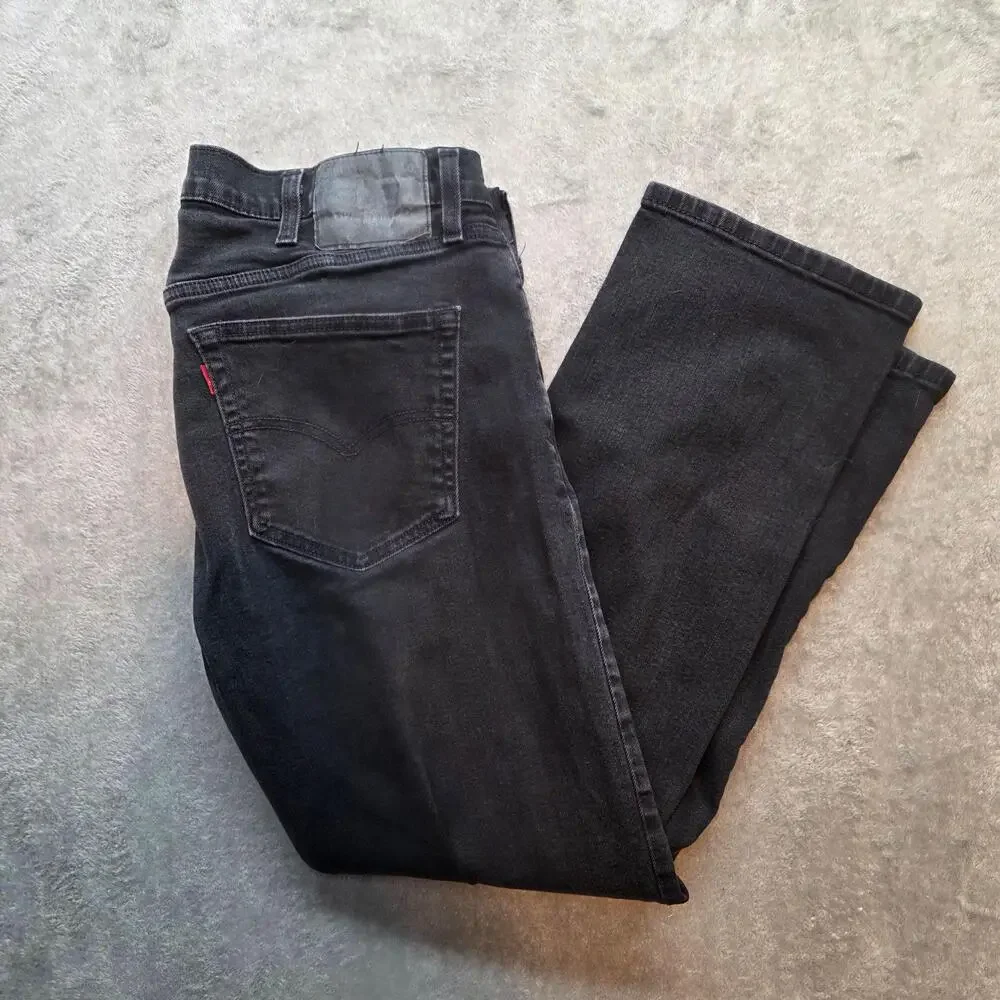 Levi's 559 Jeans Mens 38x30 Black Dark Wash Relaxed Fit Straight Leg Denim